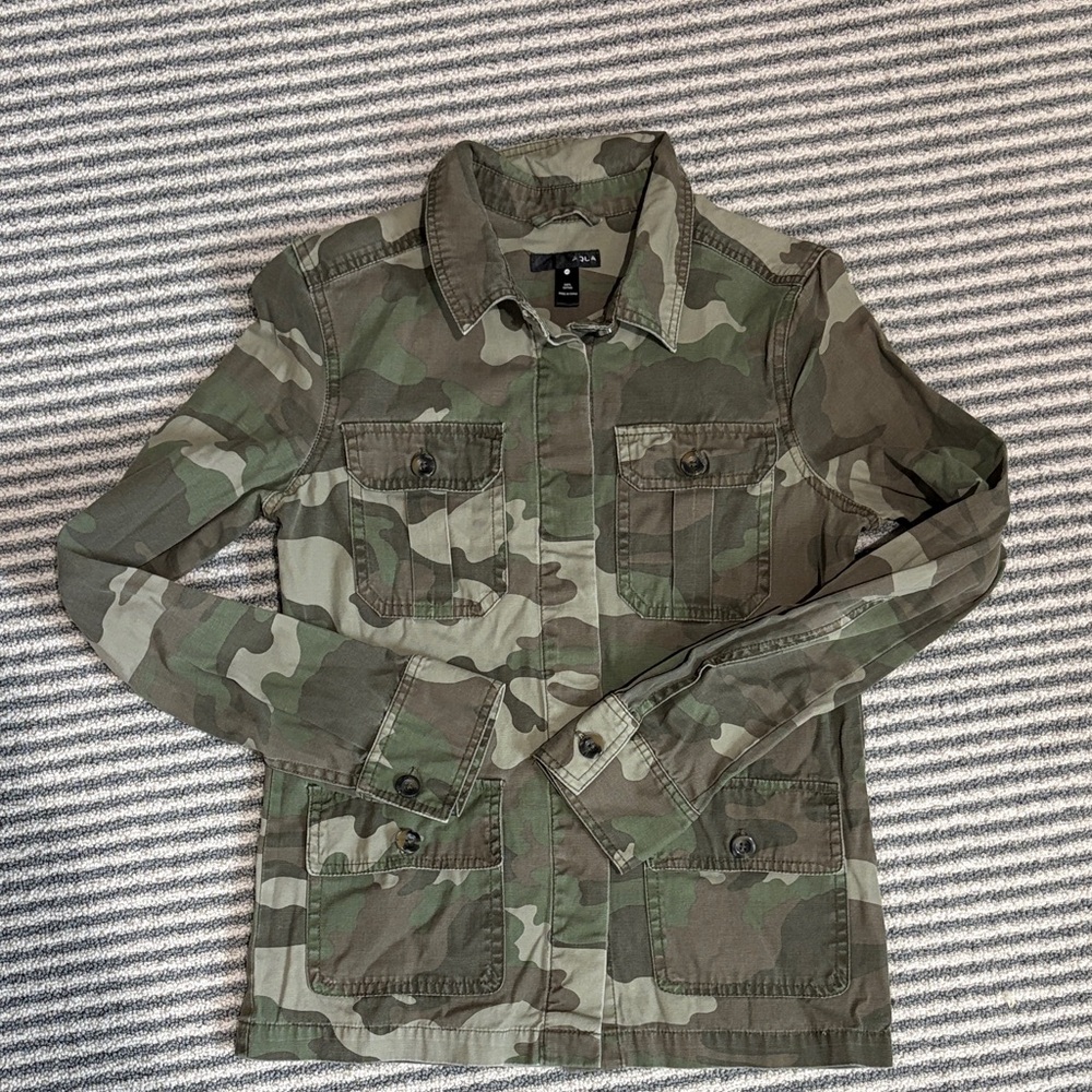Aqua Camouflage Utility Jacket in Green & Brown